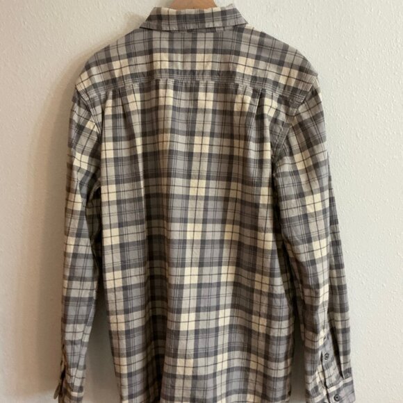 Carhartt Mens SZ M Loose Fit Flannel Heavyweight Gray Brown Plaid Workwear - Picture 2 of 10
